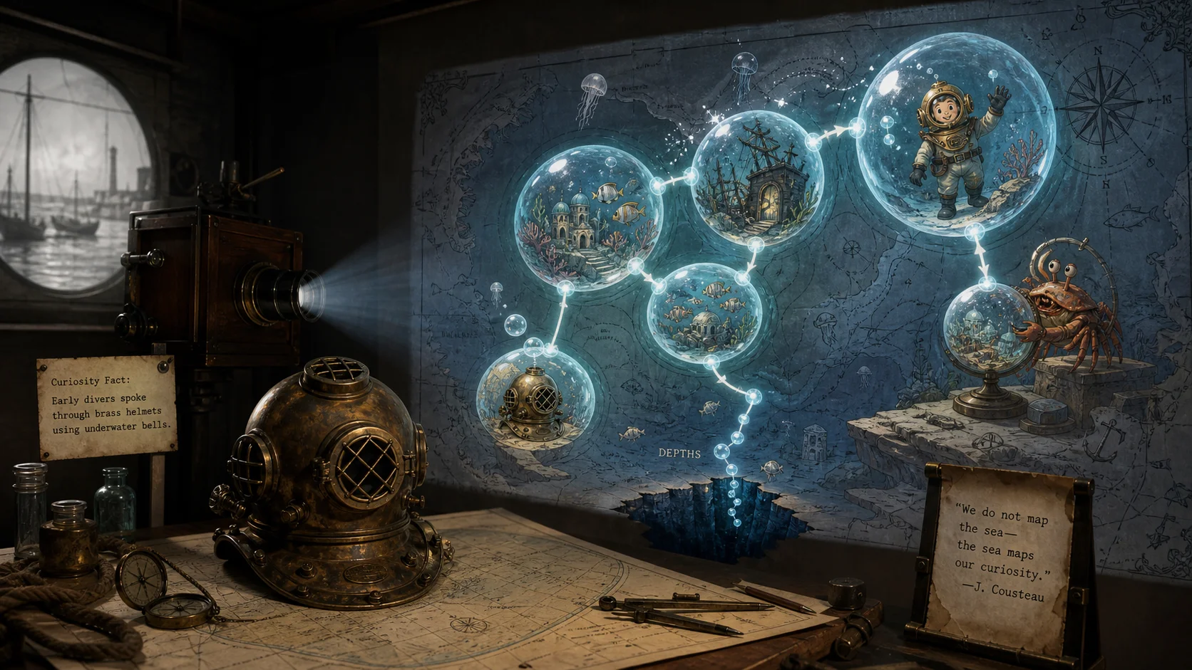 Diving Helmet Bubbles
