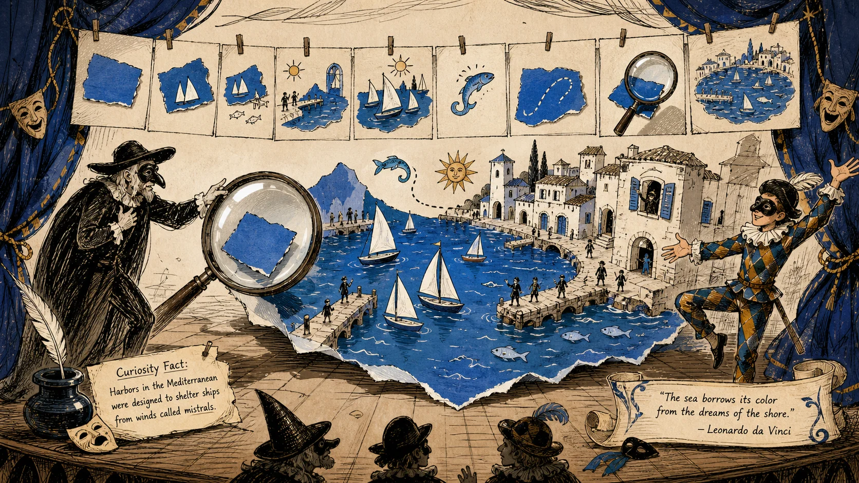 Harbor in Blue Scrap