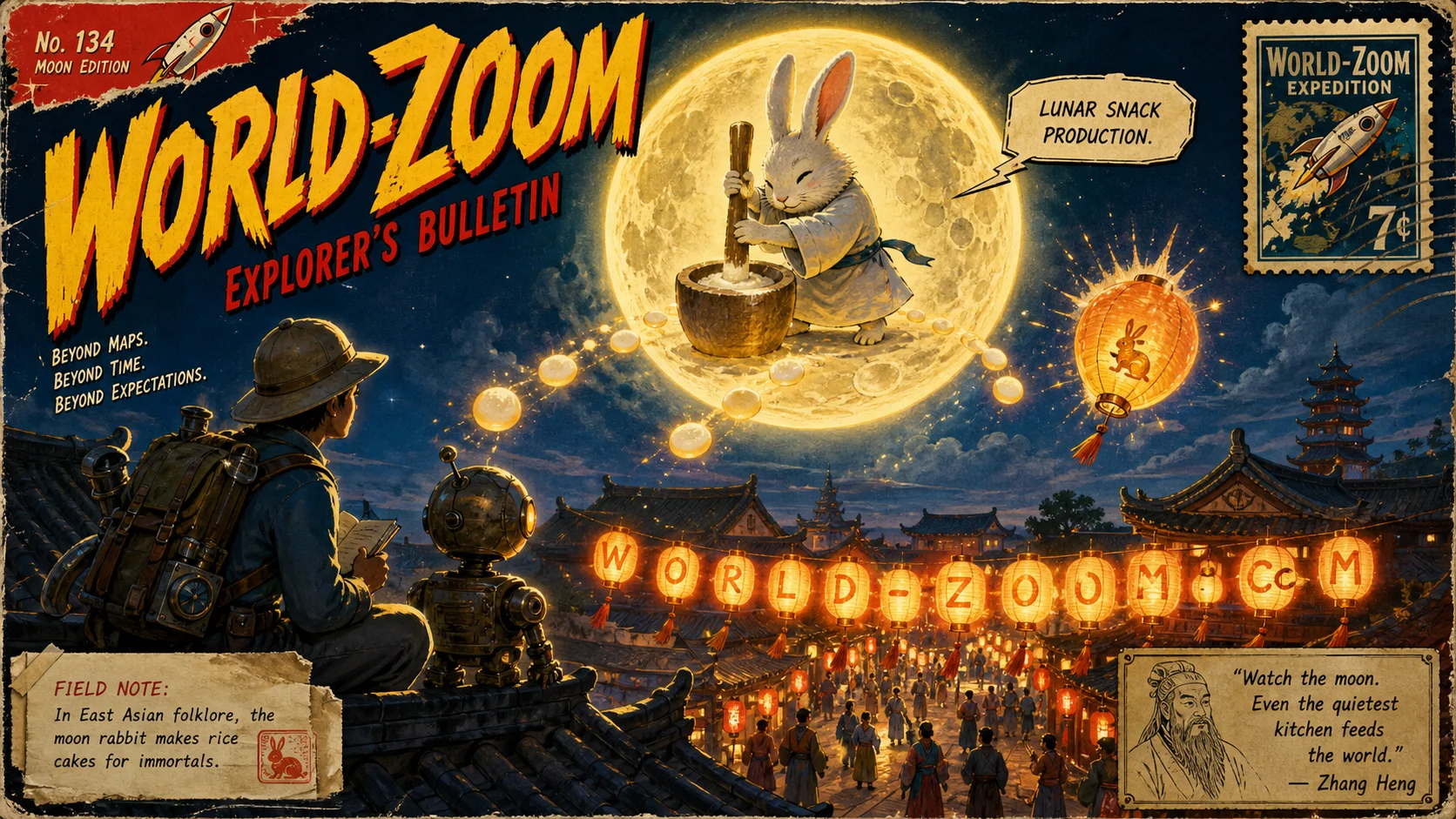 Moon Rabbit Postcard